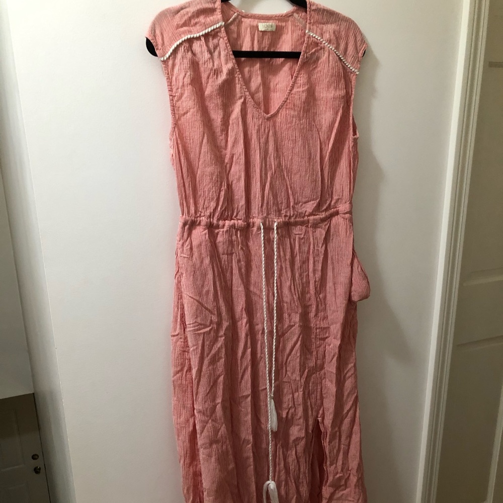 J,Crew cap sleeve maxi dress with tie waist